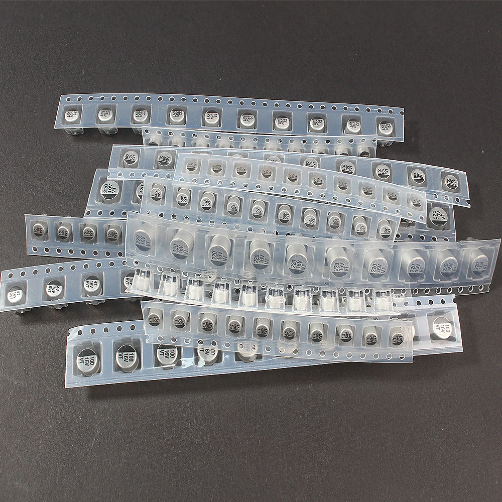 130PCS SMD Aluminum Electrolytic Capacitor Kit 13 Values 1UF-220UF Set of capacitors Assorted Pack 16V 25V 50V 4.7UF 10UF 22UF
130PCS SMD Aluminum Electrolytic Capacitor Kit 13 Values 1UF-220UF Set of capacitors Assorted Pack 16V 25V 50V 4.7UF 10UF 22UF