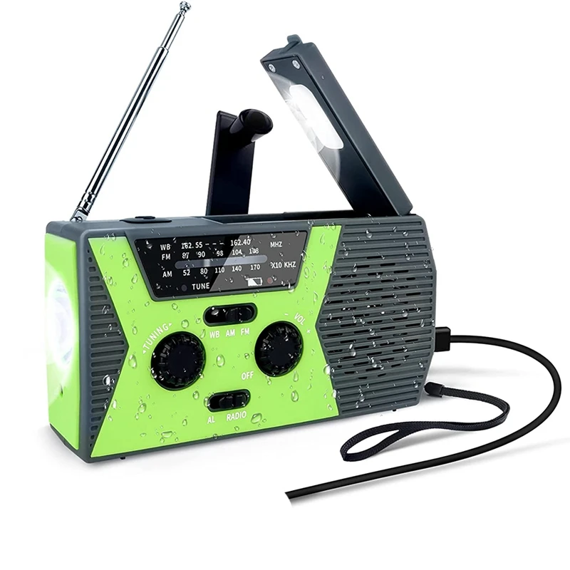 Solar Hand Crank Radio AM FM Radio, Dynamo Powered Radio with 2000 MAh Power Bank for Travel,Camping Outdoor
Solar Hand Crank Radio AM FM Radio, Dynamo Powered Radio with 2000 MAh Power Bank for Travel,Camping Outdoor