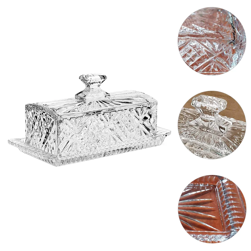 Butter Dish Glass Plateholder Container Cheese Keeper Covered Cover Serving Transparent Box Crystal Lid Tray Dessert French
Butter Dish Glass Plateholder Container Cheese Keeper Covered Cover Serving Transparent Box Crystal Lid Tray Dessert French