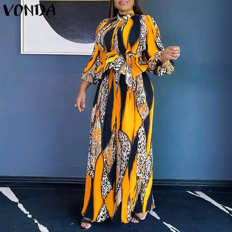 Pant Sets 2022 VONDA Women Spring Long Sleeve Mock Neck Printed Blouse And Wide Leg Trousers 2pcs Women's Sets Ropa De Mujer
Pant Sets 2022 VONDA Women Spring Long Sleeve Mock Neck Printed Blouse And Wide Leg Trousers 2pcs Women's Sets Ropa De Mujer