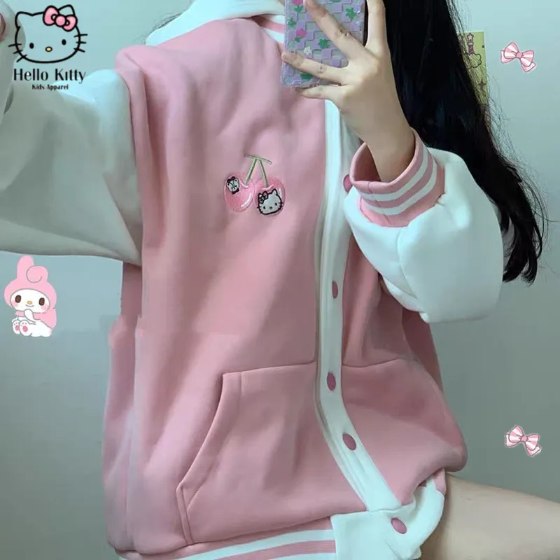 Cartoon Hello Kitty Pink Coat Kawaii Girl Student Fashion Spring Jacket Fashion Loose Baseball Uniform Child Joker Clothes Gift
Cartoon Hello Kitty Pink Coat Kawaii Girl Student Fashion Spring Jacket Fashion Loose Baseball Uniform Child Joker Clothes Gift
