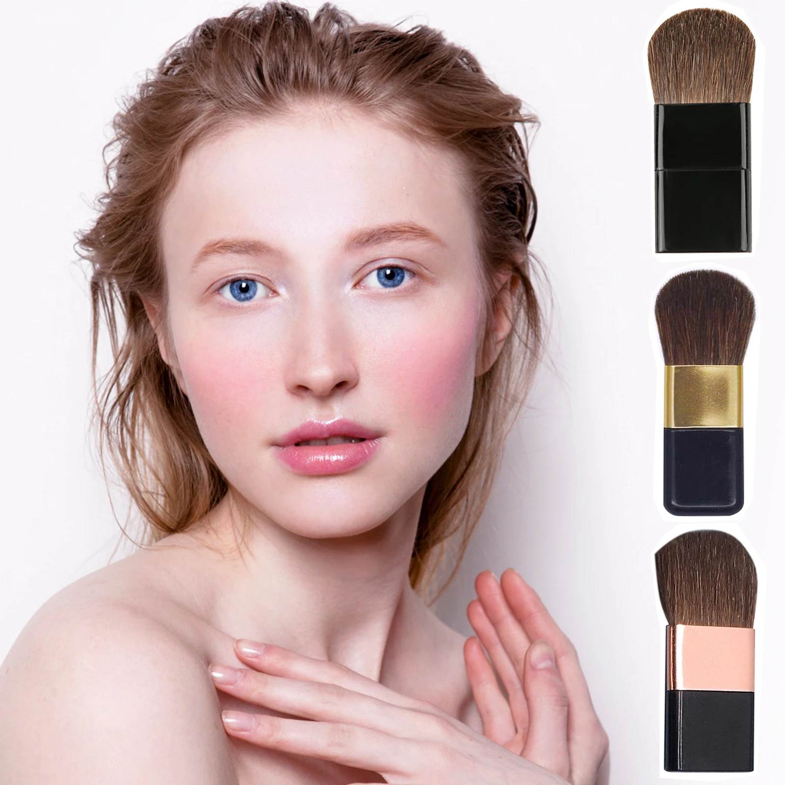 Blush Brush Portable Blush Brush horse hair Small Flat Brush Brown horse hair Cheek Powder Beauty Makeup Brush Makeup Tool
Blush Brush Portable Blush Brush horse hair Small Flat Brush Brown horse hair Cheek Powder Beauty Makeup Brush Makeup Tool