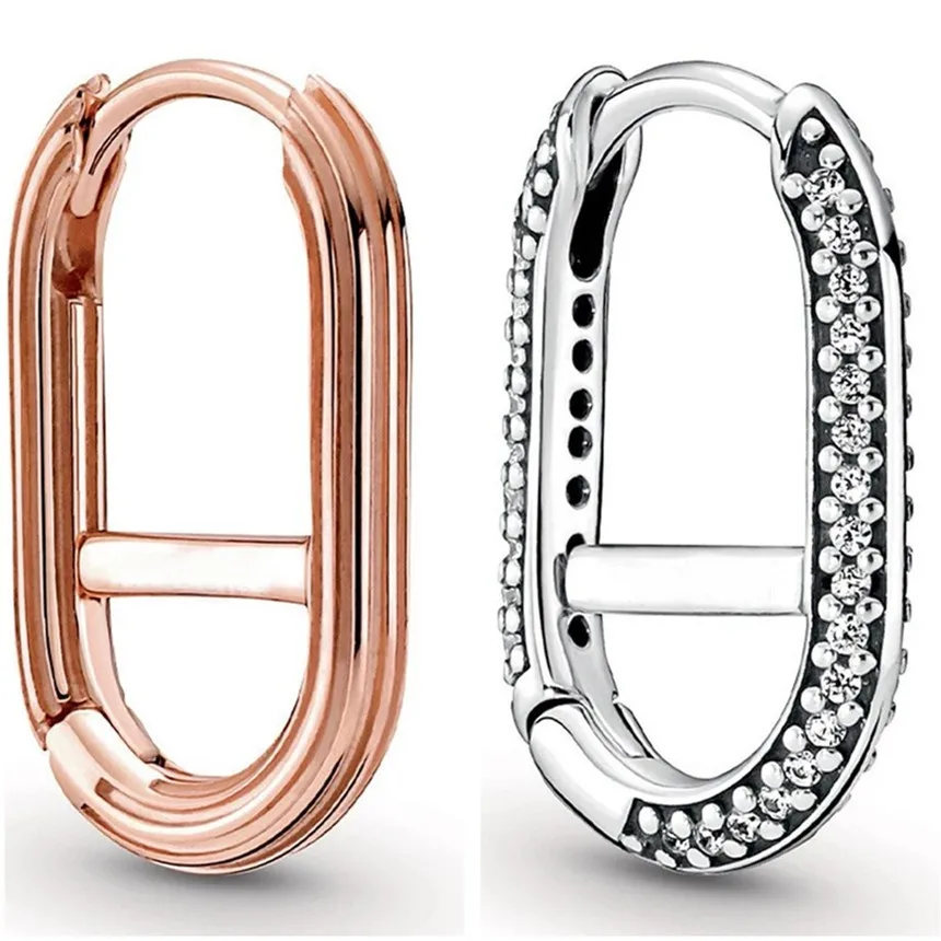 Original Single Pave Link With Crystal Hoop Earrings For Women 925 Sterling Silver Wedding Gift Fashion Jewelry 1 Piece
Original Single Pave Link With Crystal Hoop Earrings For Women 925 Sterling Silver Wedding Gift Fashion Jewelry 1 Piece