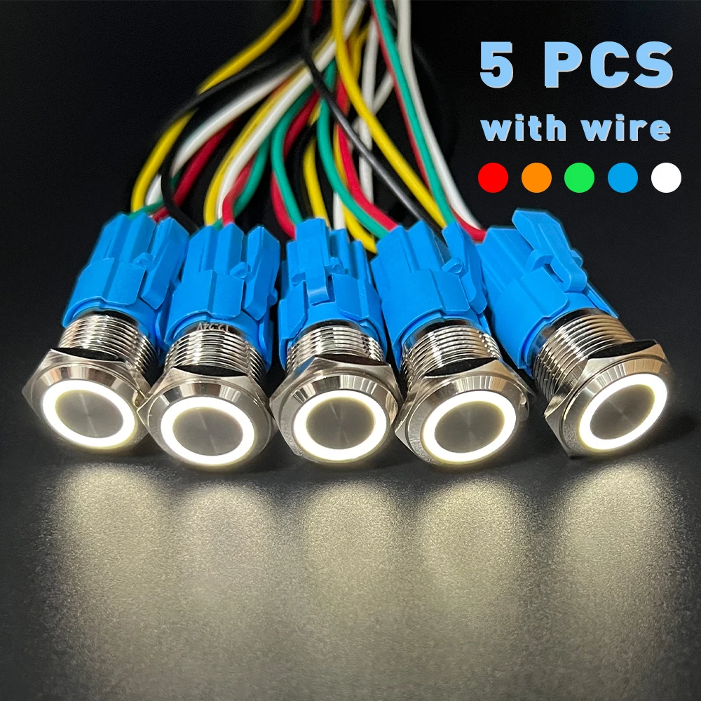 Metal Push Button Switch Waterproof Car Engine Power Switch 12v 24v 220v LED Light Momentary Self Reset Self-locking Button
Metal Push Button Switch Waterproof Car Engine Power Switch 12v 24v 220v LED Light Momentary Self Reset Self-locking Button