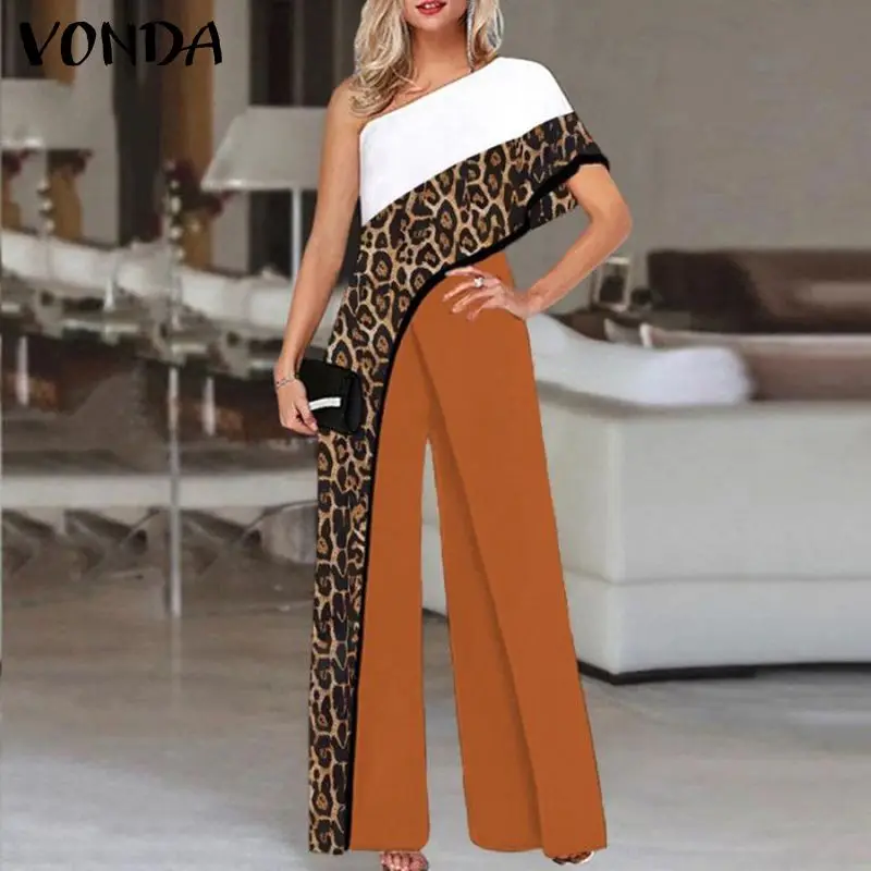 Women Summer Jumpsuits 2022 VONDA Vintage Sexy One Shoulder Jumpsuits Casaul Lady's Printed Wide Leg Pants Pantalon Femme
Women Summer Jumpsuits 2022 VONDA Vintage Sexy One Shoulder Jumpsuits Casaul Lady's Printed Wide Leg Pants Pantalon Femme