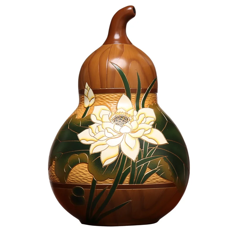 New Chinese Ceramic Big Gourd Decoration Retro Lucky Hallway Antique Shelf Entrance Niche Decorative Crafts
New Chinese Ceramic Big Gourd Decoration Retro Lucky Hallway Antique Shelf Entrance Niche Decorative Crafts