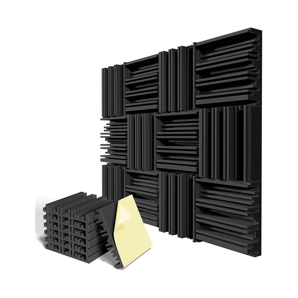 12 Pack Self-Adhesive Sound Proof Foam Panels, 12x12x2Inch Acoustic Foam, High Resilience Sound Proofing Padding - Black
12 Pack Self-Adhesive Sound Proof Foam Panels, 12x12x2Inch Acoustic Foam, High Resilience Sound Proofing Padding - Black