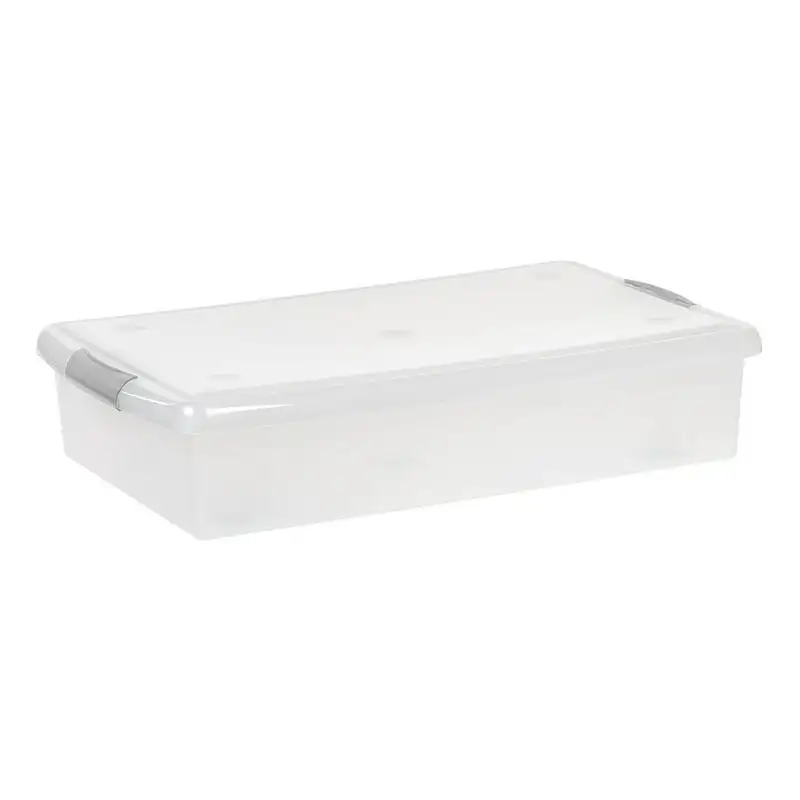 40 Quart Plastic Under Bed Sliding Storage Box with Latches, Clear/Gray Human presence sensor Adhesive silicone feet Forro patas
40 Quart Plastic Under Bed Sliding Storage Box with Latches, Clear/Gray Human presence sensor Adhesive silicone feet Forro patas