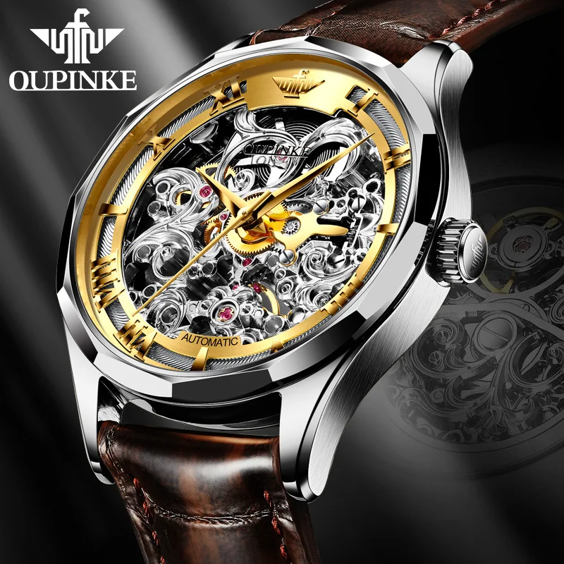 OUPINKE Fashion Brand Automatic Mechanical Wristwatches Men's Luxury Wristwatch For Bussiness Sapphire Crystal Relogio Masculino
OUPINKE Fashion Brand Automatic Mechanical Wristwatches Men's Luxury Wristwatch For Bussiness Sapphire Crystal Relogio Masculino