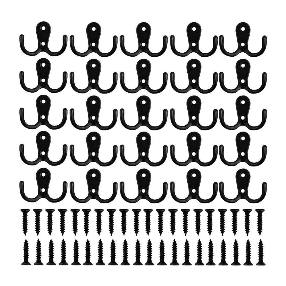20 Pcs Double Prong Robe Hooks with 40 Screws,Dual Coat Hooks Wall Mounted Hanger,for Bathroom,Bedroom,Door,Wall,Black
20 Pcs Double Prong Robe Hooks with 40 Screws,Dual Coat Hooks Wall Mounted Hanger,for Bathroom,Bedroom,Door,Wall,Black