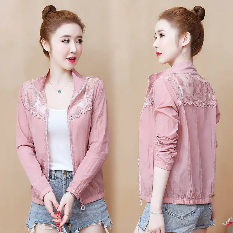 Fashion 2022 Summer Women's Jackets Coats Windbreaker Sun Protection Thin Hollow Lace Patchwork Zipper Women Clothing X189
Fashion 2022 Summer Women's Jackets Coats Windbreaker Sun Protection Thin Hollow Lace Patchwork Zipper Women Clothing X189