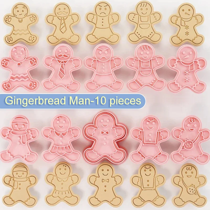 10Pcs/box Gingerbread Christmas Cookie Cutters Set Biscuit Mold Stamp DIY Cake Decoration Navidad New Year Party Baking Tools
10Pcs/box Gingerbread Christmas Cookie Cutters Set Biscuit Mold Stamp DIY Cake Decoration Navidad New Year Party Baking Tools