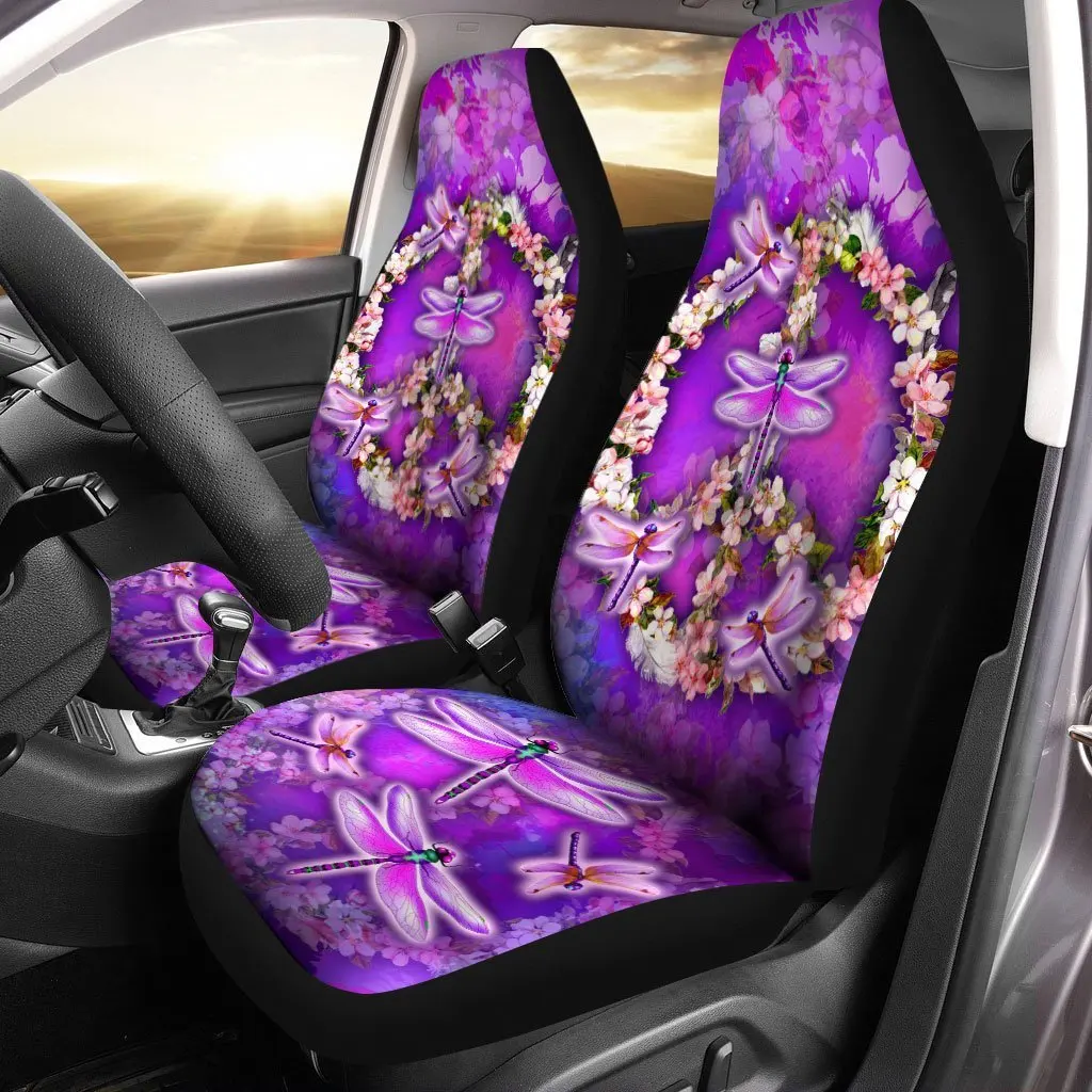 Peace Sign Car Seat Covers Flower Dragonfly Car Accessories Gifts Idea,2 PCS Universal Front Seat Protective Cover
Peace Sign Car Seat Covers Flower Dragonfly Car Accessories Gifts Idea,2 PCS Universal Front Seat Protective Cover