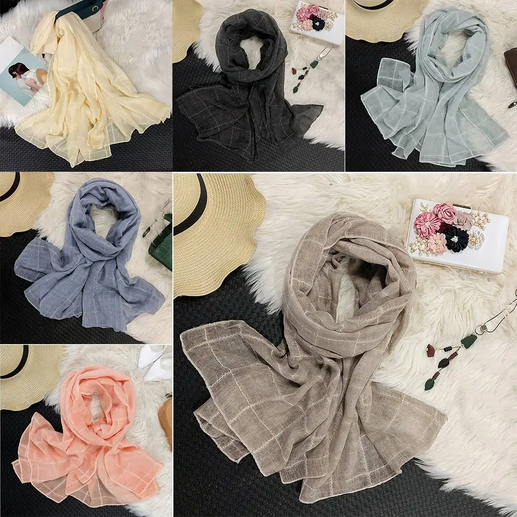 190x90 Plaid Style Lightweight Women Scarves Shawl Neck Headscarf Hand Scarf for Summer Spring
190x90 Plaid Style Lightweight Women Scarves Shawl Neck Headscarf Hand Scarf for Summer Spring
