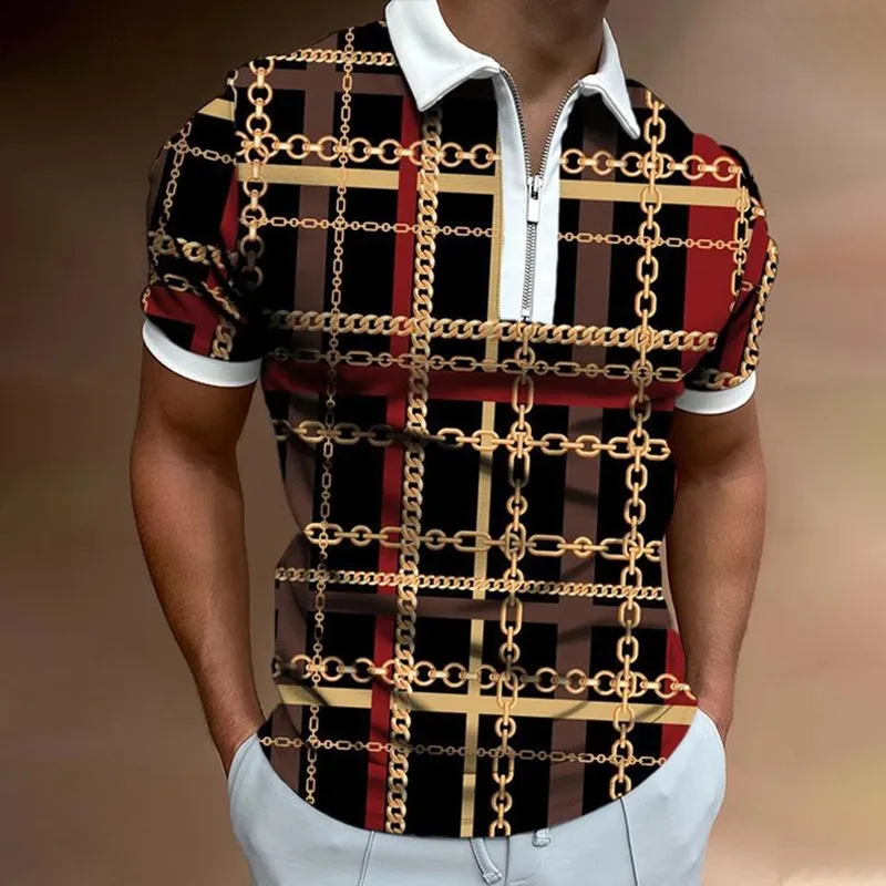 New Summer High Quality Men Polo Shirt Fashion Print Casual Short Sleeve Men's Shirts Lapel Zipper Breathable Polo Shirt T-shirt
New Summer High Quality Men Polo Shirt Fashion Print Casual Short Sleeve Men's Shirts Lapel Zipper Breathable Polo Shirt T-shirt