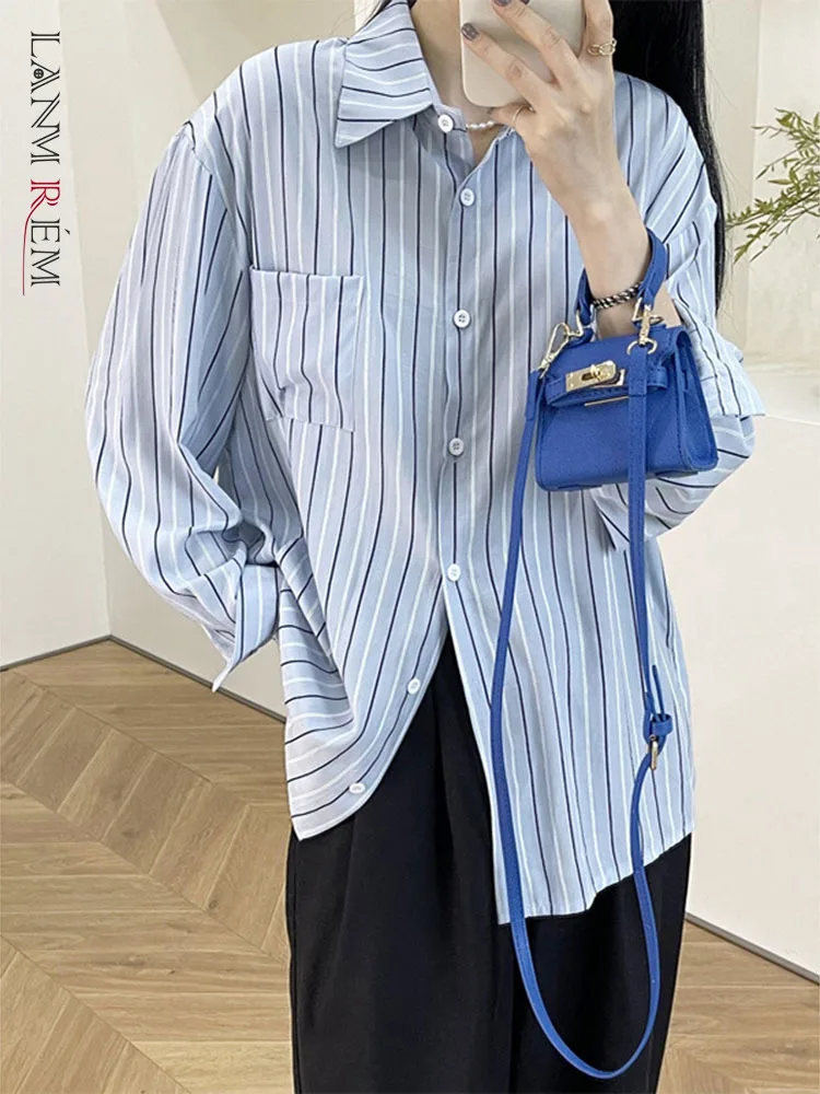 LANMREM Striped Single Breasted Shirts For Women Long Sleeves Loose Casual Top Female Clothing 2022 Summer Autumn 2R2306
LANMREM Striped Single Breasted Shirts For Women Long Sleeves Loose Casual Top Female Clothing 2022 Summer Autumn 2R2306