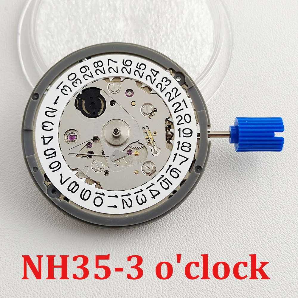 

NH35 Movement High Accuracy Mechanical Movement with white Date Window Luxury Automatic Watch Movt Replace parts