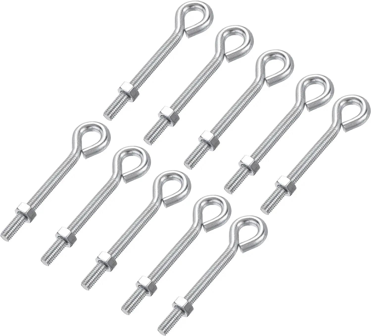 M6x50mm Eye Hooks Screws Bolts Kit, 10pcs Carbon Steel Hanger Eyelet Hooks Screw with Hex Nuts for Metal Hook, Wood Terminal Rin
M6x50mm Eye Hooks Screws Bolts Kit, 10pcs Carbon Steel Hanger Eyelet Hooks Screw with Hex Nuts for Metal Hook, Wood Terminal Rin