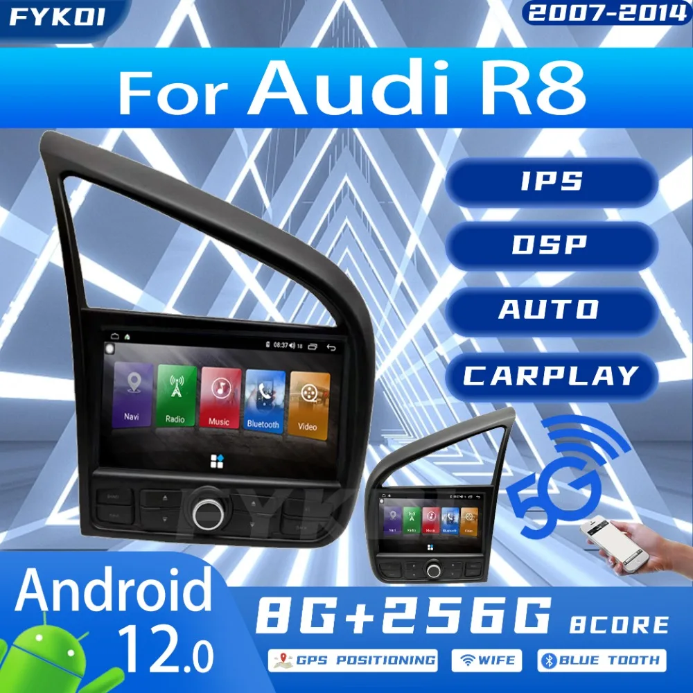 FYKOI Car Radio For Audi R8 2007-2014 Tesla Screen Automotive Multimedia Carplay Android Auto Bluetooth 4G WIFI GPS Navigation
FYKOI Car Radio For Audi R8 2007-2014 Tesla Screen Automotive Multimedia Carplay Android Auto Bluetooth 4G WIFI GPS Navigation