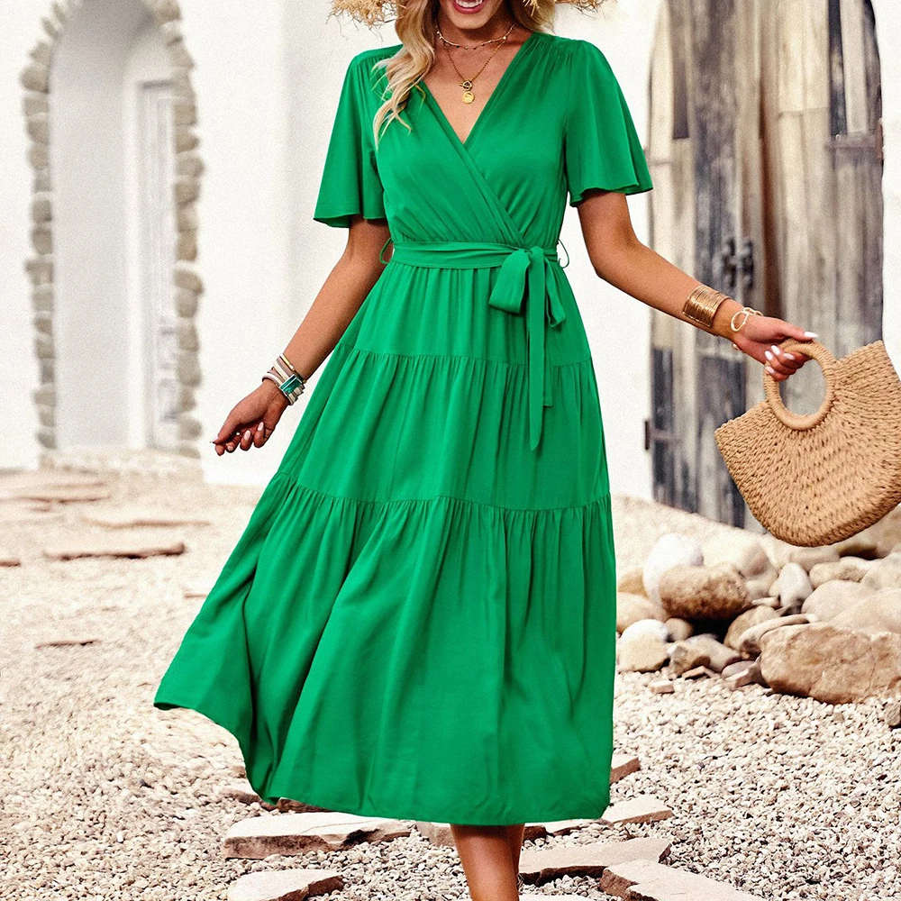 2023 Dresses for Women New Summer Fashion Casual Sexy V-neck Solid Bandage Vacation Beach Party Vestidos Robes Bodycon Female
2023 Dresses for Women New Summer Fashion Casual Sexy V-neck Solid Bandage Vacation Beach Party Vestidos Robes Bodycon Female