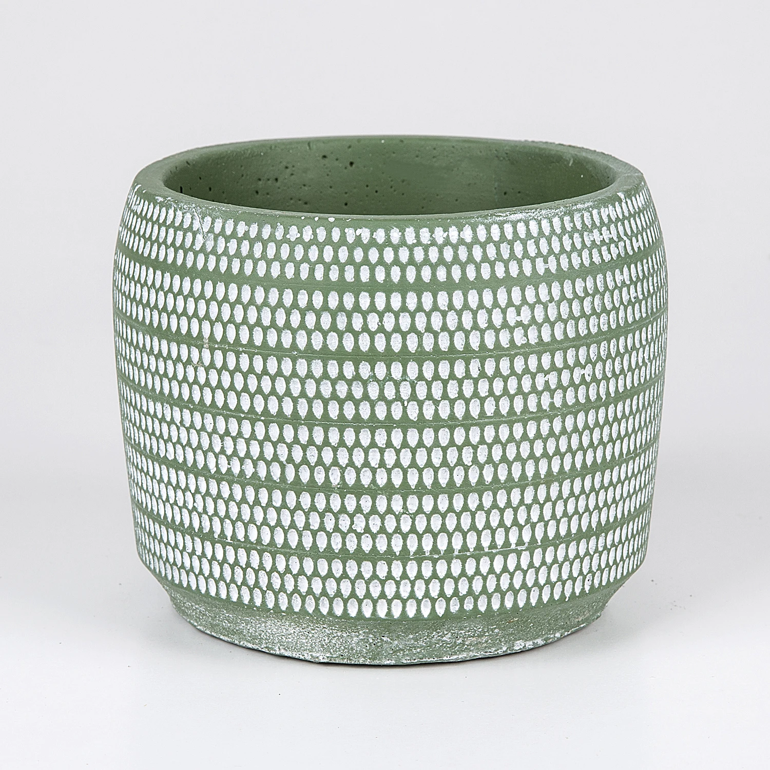 Зеленый бетонный горшок sonвключения 15x12 см с узором в полоску 
Зеленый бетонный горшок sonвключения 15x12 см с узором в полоску