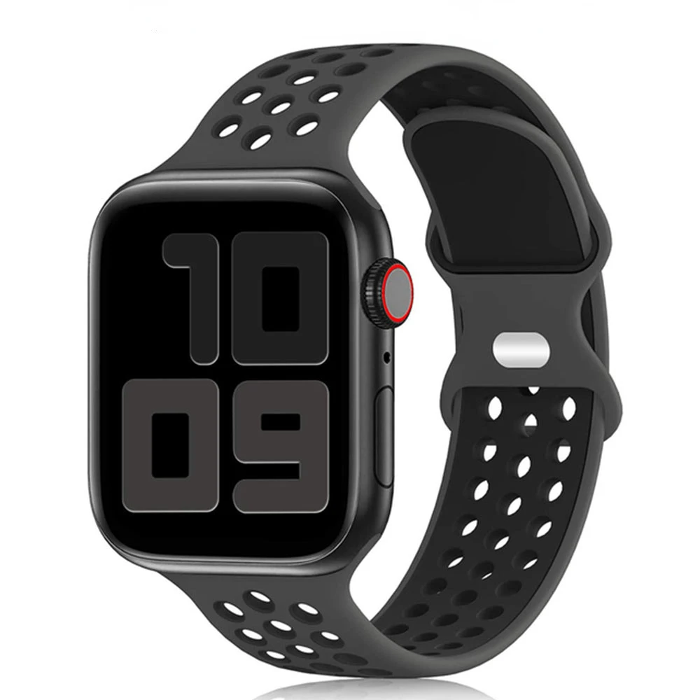 Ремешок силиконовый для Apple Watch Band 7 6 SE 44 41 45 40 мм 38 мм 42 мм, Воздухопроницаемый браслет для наручных часов серии 543
Ремешок силиконовый для Apple Watch Band 7 6 SE 44 41 45 40 мм 38 мм 42 мм, Воздухопроницаемый браслет для наручных часов серии 543