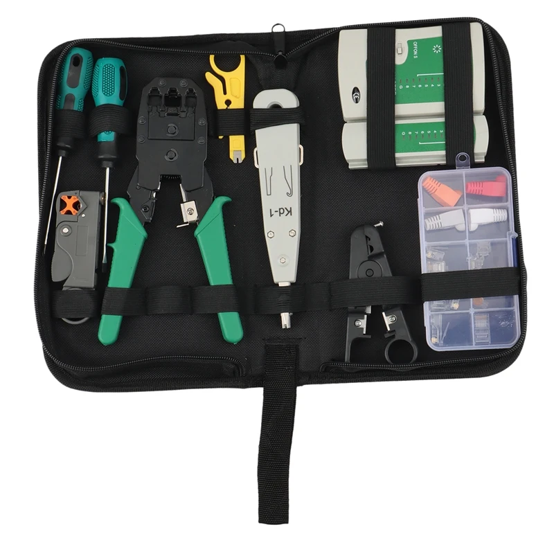 11Pcs/Set RJ45 RJ11 RJ12 CAT5 CAT5E Portable LAN Network Repair Tool Kit Utp Cable Tester And Plier Crimp Crimper Plug
11Pcs/Set RJ45 RJ11 RJ12 CAT5 CAT5E Portable LAN Network Repair Tool Kit Utp Cable Tester And Plier Crimp Crimper Plug