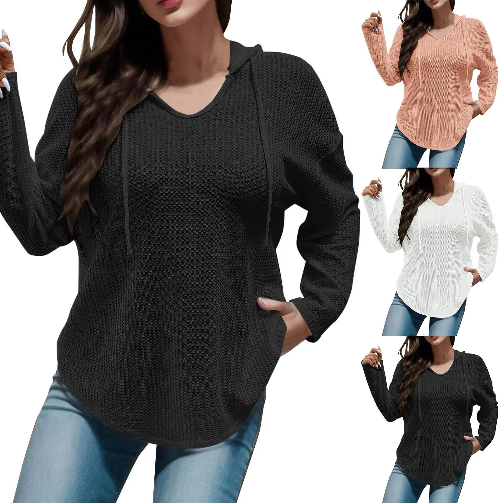 Womens 2023 Hooded Drawstring Hoodies Pullover Sweatshirts Casual Long Sleeve Tops Shirts Hoodie Women with Design 
Womens 2023 Hooded Drawstring Hoodies Pullover Sweatshirts Casual Long Sleeve Tops Shirts Hoodie Women with Design