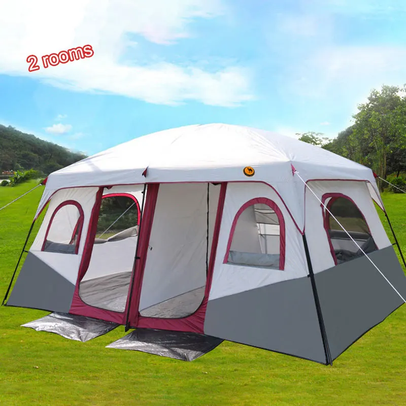 Outdoor Tent 2 Rooms Double Layer Family Camping Party 8-12 Persons Waterproof Windproof Top Rainfly Mesh Windows Portable Bag
Outdoor Tent 2 Rooms Double Layer Family Camping Party 8-12 Persons Waterproof Windproof Top Rainfly Mesh Windows Portable Bag