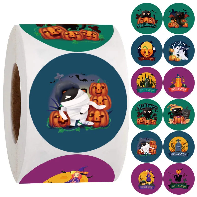 50-500 шт., круглые наклейки на Хэллоуин, 1 дюйм
50-500 шт., круглые наклейки на Хэллоуин, 1 дюйм