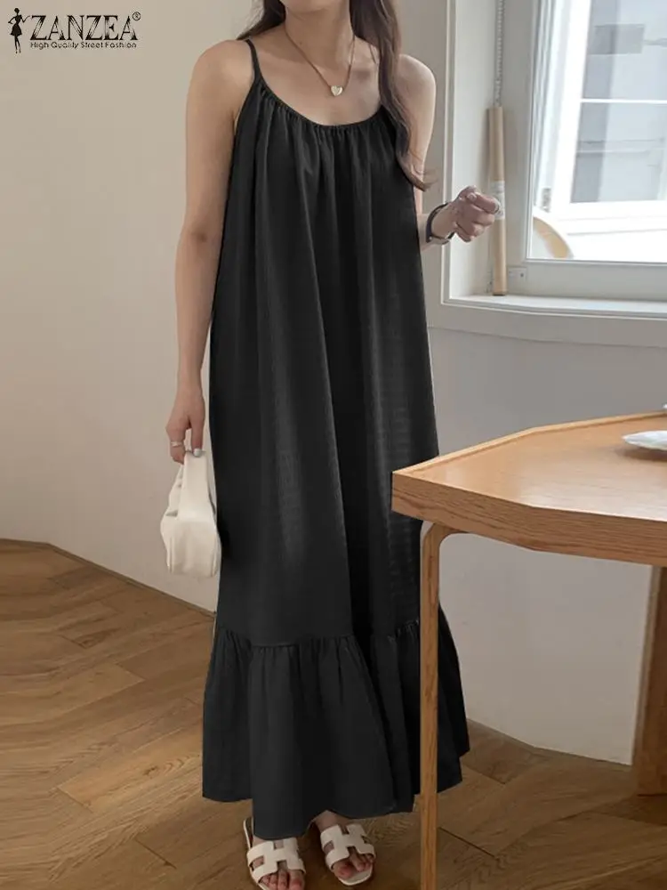 Платье ZANZEA женское с оборками на подоле, модный однотонный повседневный элегантный праздничный сарафан без рукавов, с круглым вырезом
Платье ZANZEA женское с оборками на подоле, модный однотонный повседневный элегантный праздничный сарафан без рукавов, с круглым вырезом
