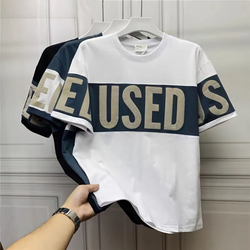 2023 Summer Cotton Short-sleeved T-shirt Men's New Trendy Brand Simple Printed Half-sleeved Top Loose T-shirt
2023 Summer Cotton Short-sleeved T-shirt Men's New Trendy Brand Simple Printed Half-sleeved Top Loose T-shirt