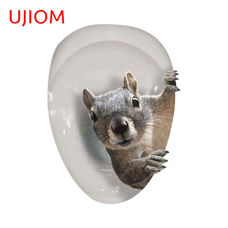 

UJIOM 13cm X 9.6cm Anime Squirrel Funny Wall Sticker Waterproof Creativite Air Conditioner Wardrobe Decal Wallpapers Home Mural