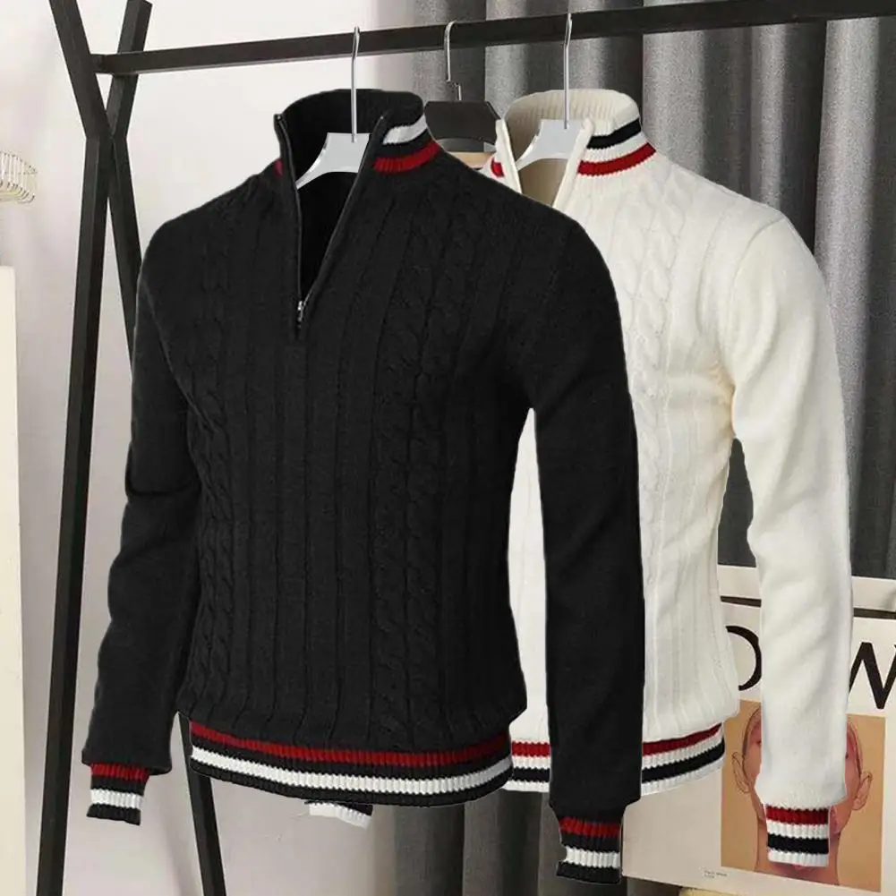 Popular Pullover Knitwear Comfy Men Knitwear Thick Male Stitching Color Twist Sweater Jumper Cold Resistant
Popular Pullover Knitwear Comfy Men Knitwear Thick Male Stitching Color Twist Sweater Jumper Cold Resistant