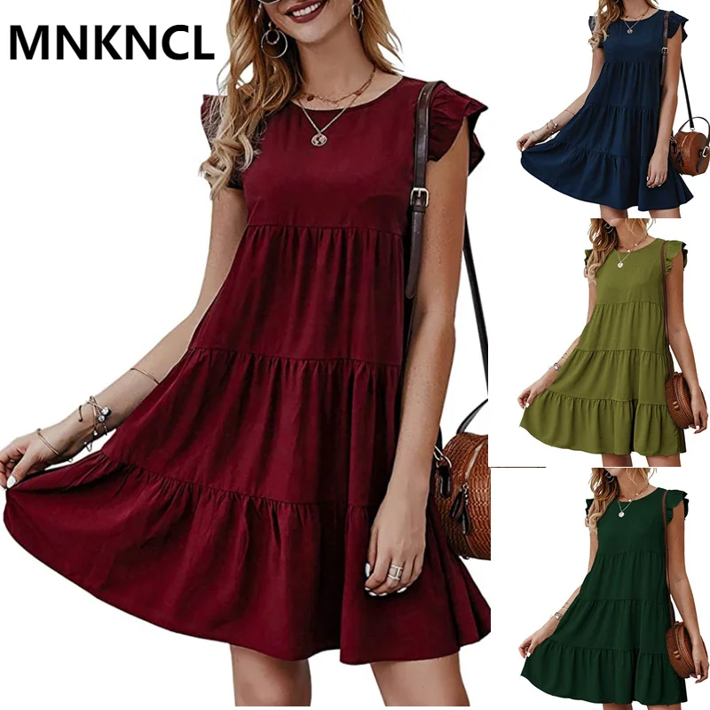 MNKNCL 2022 Summer Women'S New European And American Dresses Solid Color Round Neck Short-Sleeved Casual Pleated Skirt
MNKNCL 2022 Summer Women'S New European And American Dresses Solid Color Round Neck Short-Sleeved Casual Pleated Skirt