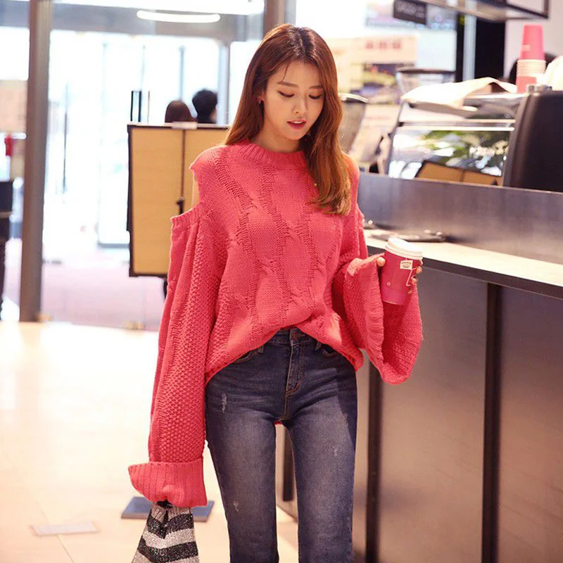 Women Sweater Solid Colors Loose White O-neck Long Sleeve Pullovers New Sexy Hollow Knitted Tops Korean Fashion Sueter Mujer New
Women Sweater Solid Colors Loose White O-neck Long Sleeve Pullovers New Sexy Hollow Knitted Tops Korean Fashion Sueter Mujer New