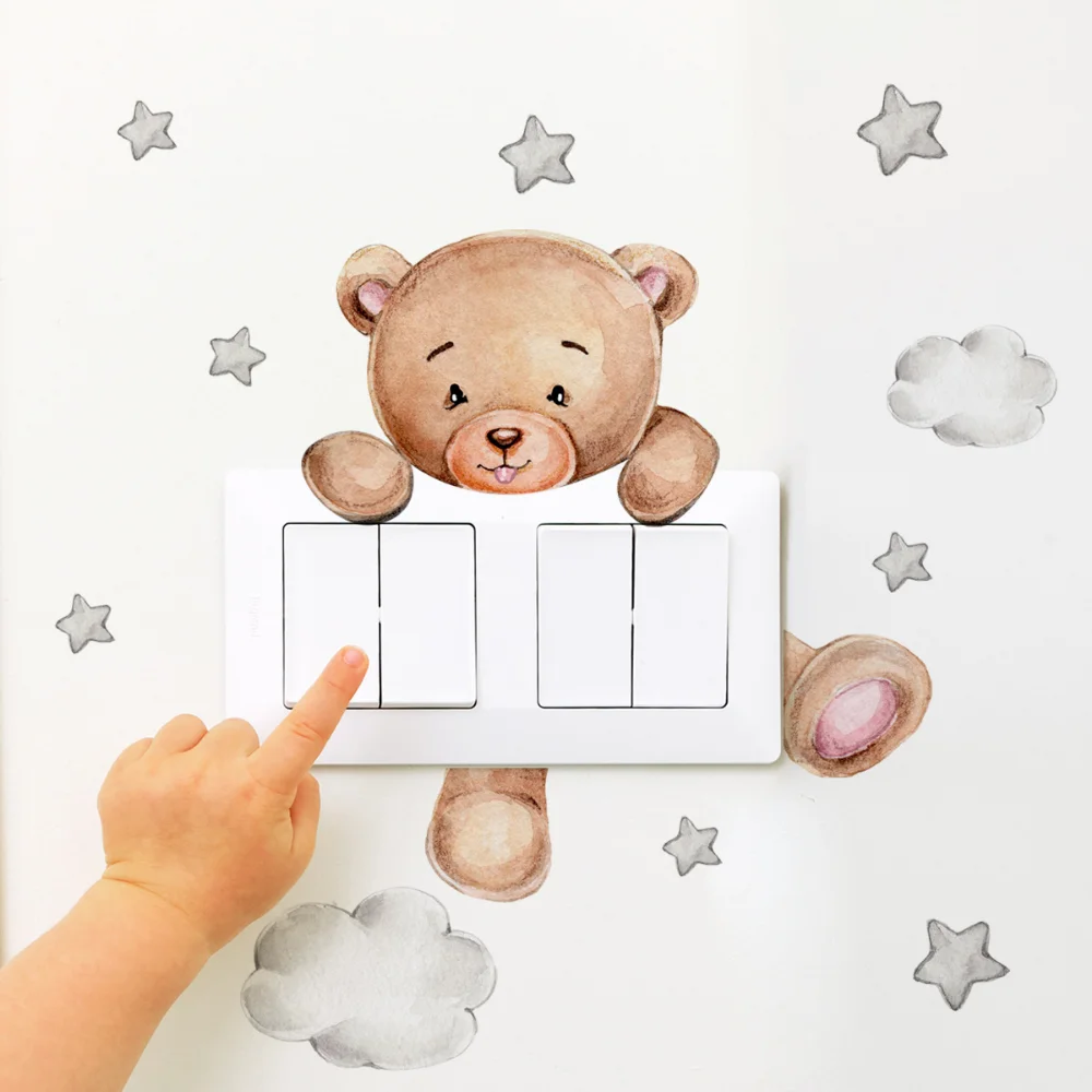 Cartoon Bear Switch Sticker for Kids Room Baby Room Bedroom Decoration Self-adhesive Home Decor Wallpaper Cute Star Wall Decals
Cartoon Bear Switch Sticker for Kids Room Baby Room Bedroom Decoration Self-adhesive Home Decor Wallpaper Cute Star Wall Decals