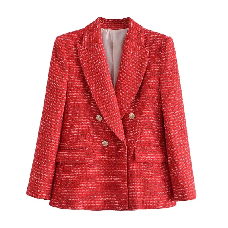 ZA Spring Autumn Fashion Women's Blazer Vintage Texture Double Breasted Long Sleeve Blazer Office Commuter Ladies Top Dress
ZA Spring Autumn Fashion Women's Blazer Vintage Texture Double Breasted Long Sleeve Blazer Office Commuter Ladies Top Dress