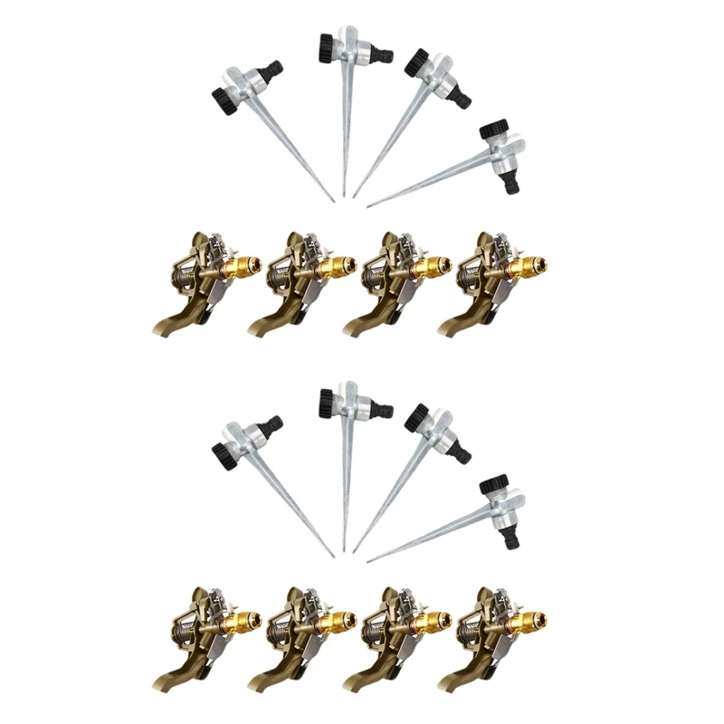 8Pcs Metal Pulsating Sprinkler 360 Degree Rotation Lawn Watering Sprinklers With Spike For Garden Irrigation System
8Pcs Metal Pulsating Sprinkler 360 Degree Rotation Lawn Watering Sprinklers With Spike For Garden Irrigation System