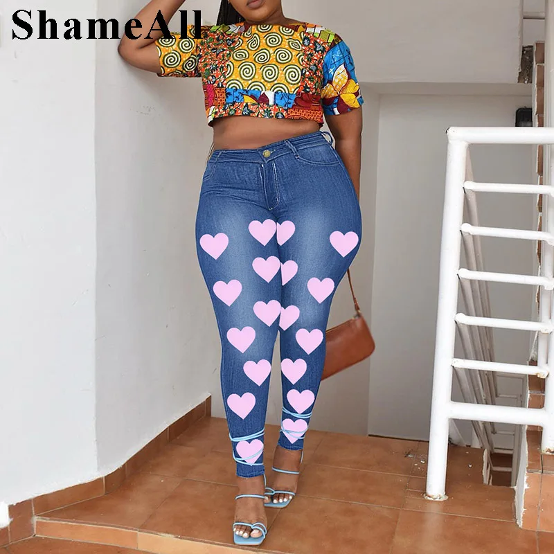 Plus Size Heart Print Women 3xl Jeans Slim Femme Elastic Shaping Feet Pants Street All-match Pencil Pant Mom Jeans Mujer street
Plus Size Heart Print Women 3xl Jeans Slim Femme Elastic Shaping Feet Pants Street All-match Pencil Pant Mom Jeans Mujer street