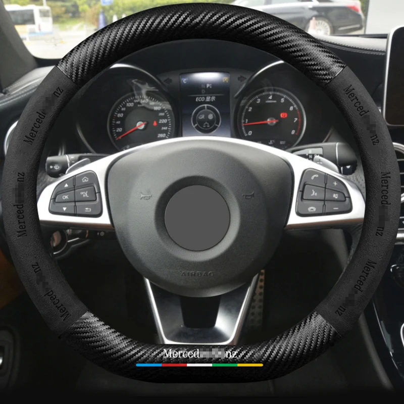 Car Steering Wheel Cover Carbon Fiber +Suede Leather For Mercedes Benz C Cla W210 204 W209 W205 124 W211 W220 W212 W202 203 W177
Car Steering Wheel Cover Carbon Fiber +Suede Leather For Mercedes Benz C Cla W210 204 W209 W205 124 W211 W220 W212 W202 203 W177