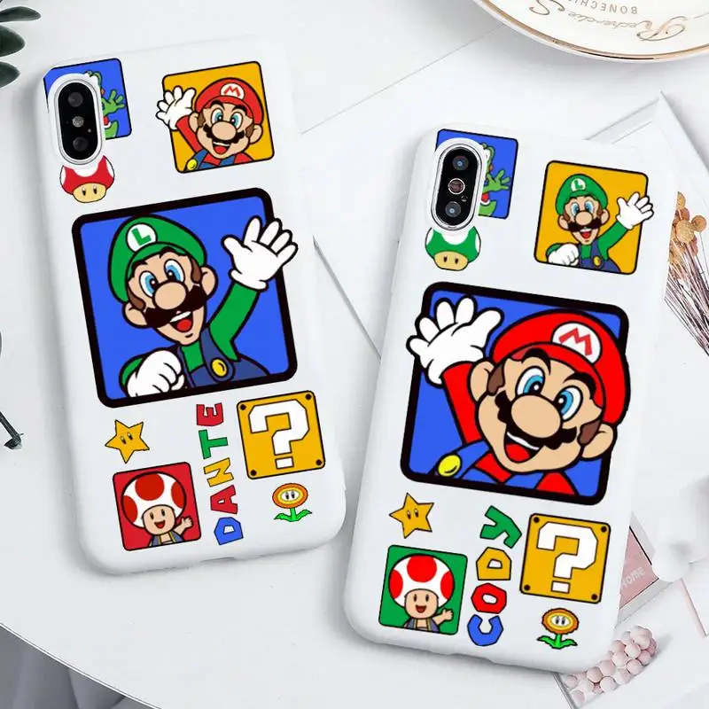 Super Mario Game Phone Case For iphone 13 12 11 Pro Max Mini XS 8 7 6 6S Plus X SE 2020 XR Candy white Silicone cover
Super Mario Game Phone Case For iphone 13 12 11 Pro Max Mini XS 8 7 6 6S Plus X SE 2020 XR Candy white Silicone cover