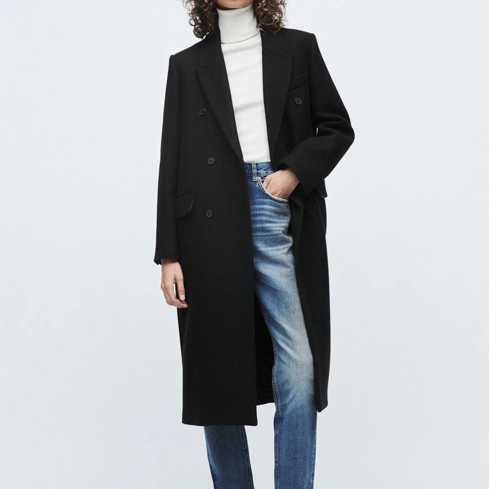 BM&MD&ZA 2022 Winter New European and American Lapel Loose Long Black Wool Blend Neutral Coat 8537744
BM&MD&ZA 2022 Winter New European and American Lapel Loose Long Black Wool Blend Neutral Coat 8537744