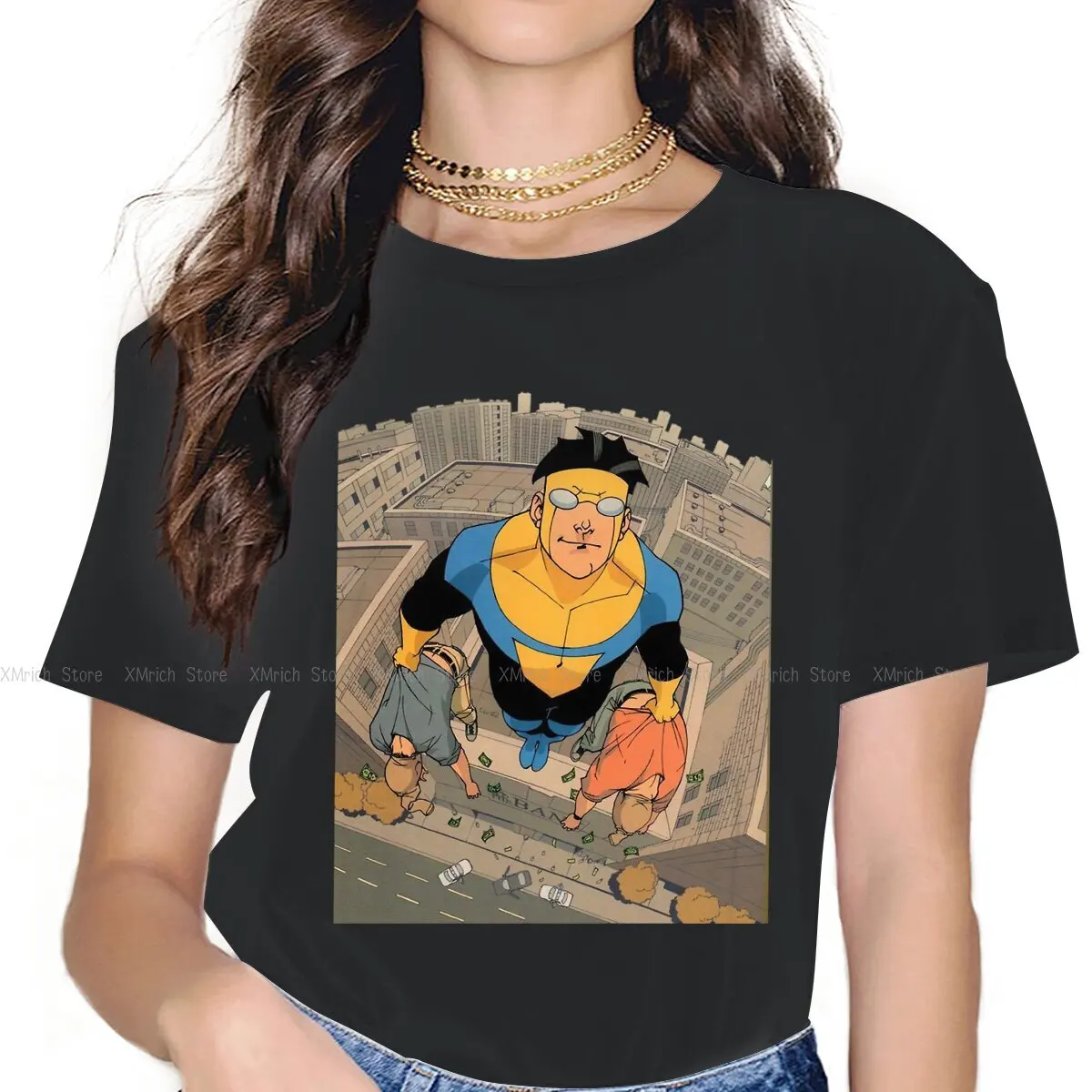 Novelty Up TO Sky for Women Round Collar Pure Cotton T Shirt Invincible Superhero Manga Short Sleeve Tees Classic Clothes
Novelty Up TO Sky for Women Round Collar Pure Cotton T Shirt Invincible Superhero Manga Short Sleeve Tees Classic Clothes