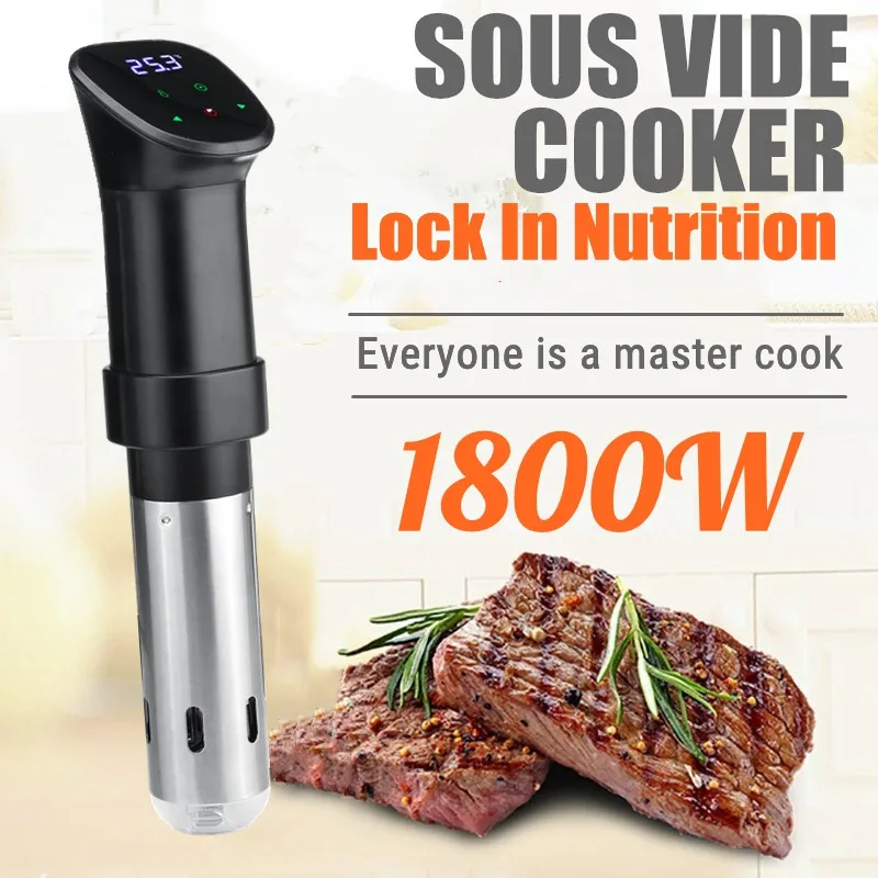 1800W Waterproof Vacuum Sous Vide Cooker Immersion Circulator Accurate Cooking With LCD Digital Display Time & Temp Control
1800W Waterproof Vacuum Sous Vide Cooker Immersion Circulator Accurate Cooking With LCD Digital Display Time & Temp Control