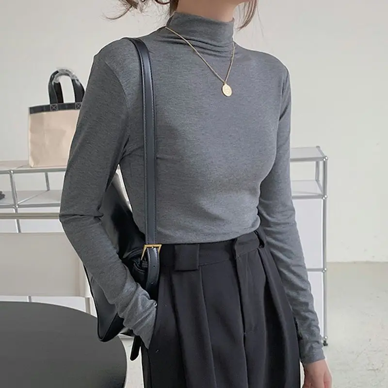 BEENLE Woman Autumn High-neck Blouses Long-sleeved Skinny Bottoming Shirt Solid Casual Elegant Basic T-shirt Women Clothing
BEENLE Woman Autumn High-neck Blouses Long-sleeved Skinny Bottoming Shirt Solid Casual Elegant Basic T-shirt Women Clothing