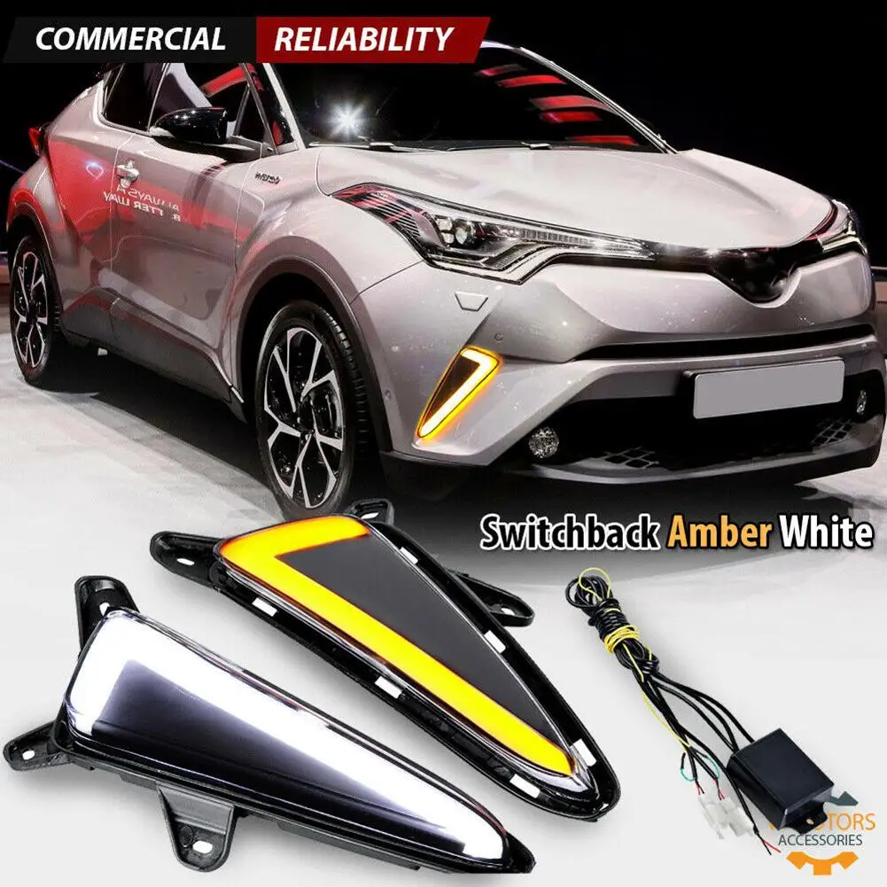 2Pcs Led Daytime Running Lights with Turn Signal Fog Lamp Modified Parts Compatible For Toyota Chr 16-18
2Pcs Led Daytime Running Lights with Turn Signal Fog Lamp Modified Parts Compatible For Toyota Chr 16-18