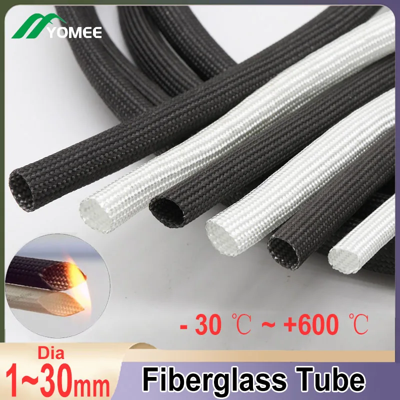 White/Black Fiberglass Tube 600 Deg.C High Temperature Chemical Glass Fiber Braided Sleeve Soft Wire Tubing Protector Dia 1-30mm
White/Black Fiberglass Tube 600 Deg.C High Temperature Chemical Glass Fiber Braided Sleeve Soft Wire Tubing Protector Dia 1-30mm