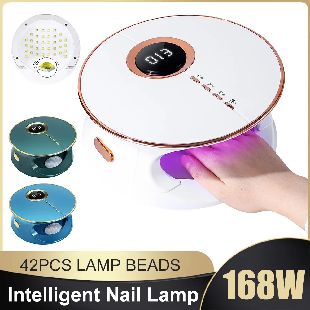 168W Intelligent Sensing Nail Drying Lamp Fast Drying UV/LED Lamp With 4 Gears Timing Gel Polish Drying Machine For Home Salon
168W Intelligent Sensing Nail Drying Lamp Fast Drying UV/LED Lamp With 4 Gears Timing Gel Polish Drying Machine For Home Salon