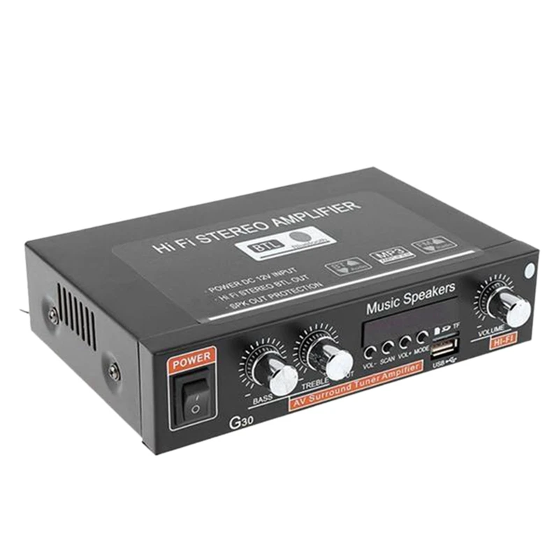 G30 Audio Amplifier Amplificador Digital Home Power Bluetooth Hifi Stereo Subwoofer Music Player with Remote
G30 Audio Amplifier Amplificador Digital Home Power Bluetooth Hifi Stereo Subwoofer Music Player with Remote